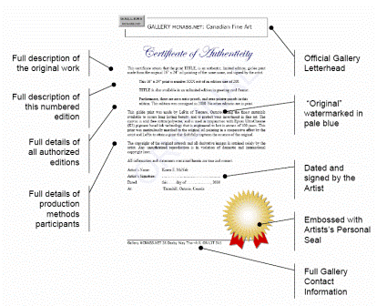 Certificate of Authentifity features - click to enlarge